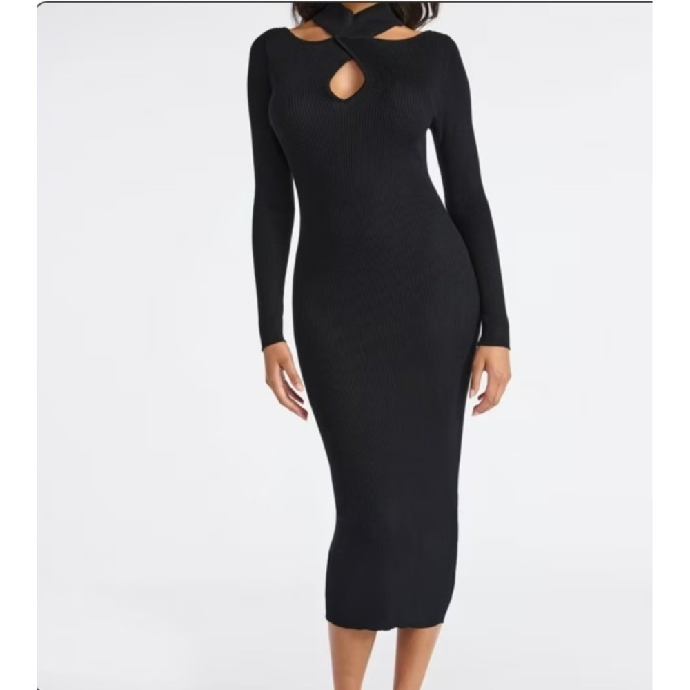 Sofia Vergara Womens Twist Front Sweaterâ Dress Black Soot Size XS (0-2)
